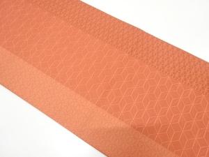 縞の麻の葉模様織り出し　袋帯